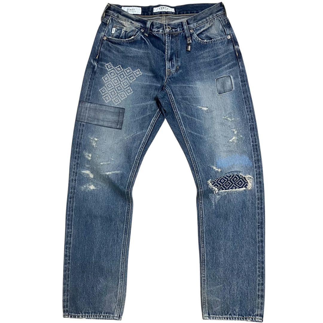 FDMTL ファンダメンタル 刺し子 加工デニム パンツ Fundamental