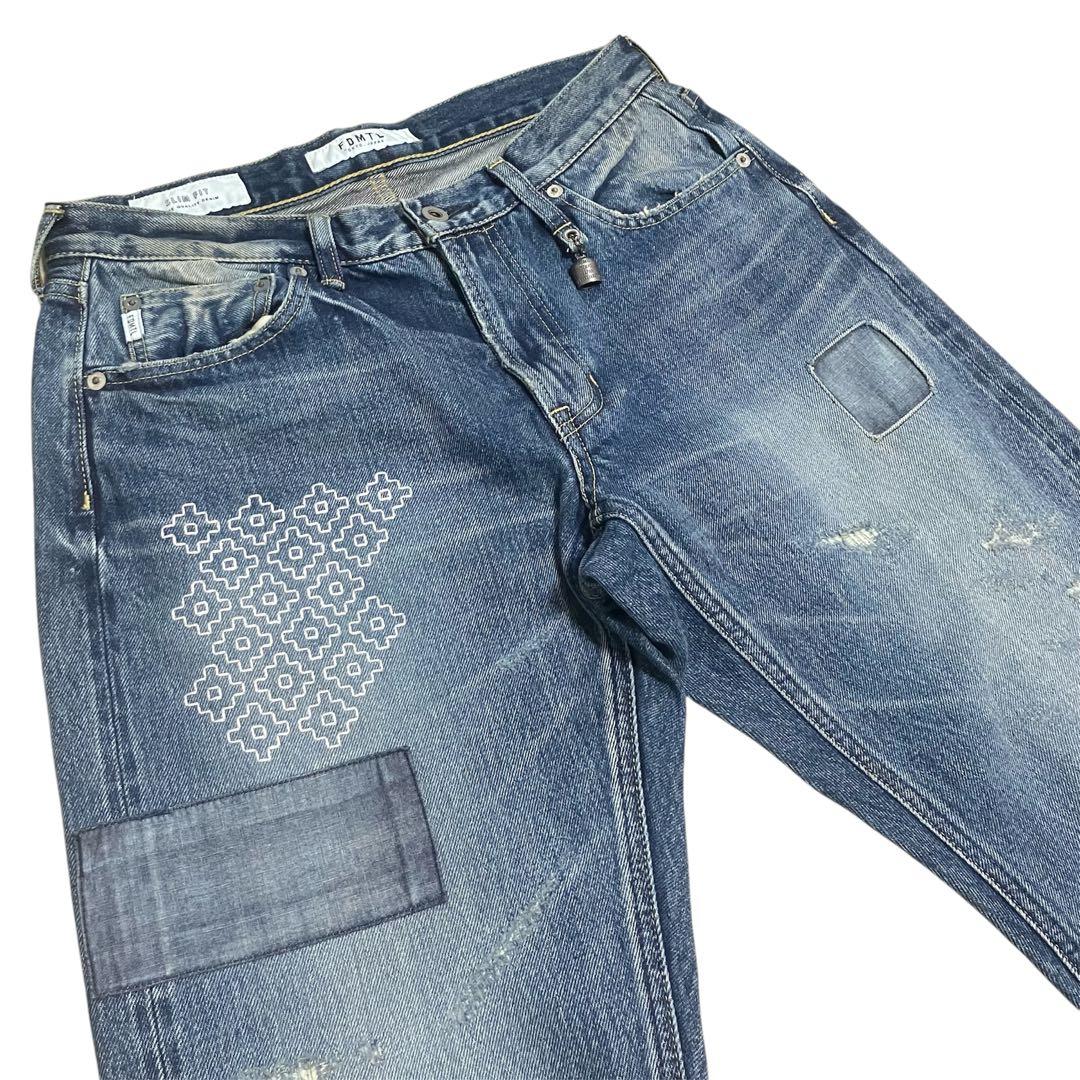 FDMTL ファンダメンタル 刺し子 加工デニム パンツ Fundamental