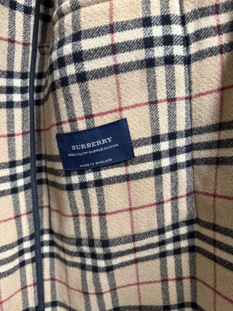 【英国製】BURBERRY 黒 ダッフルコート フード付き