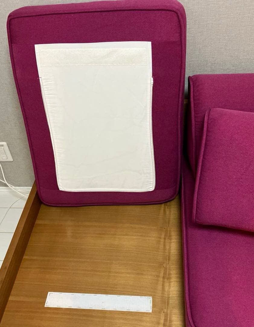 unico ALBEROパープル/ベージュカバー2種付き ソファ 3人掛け