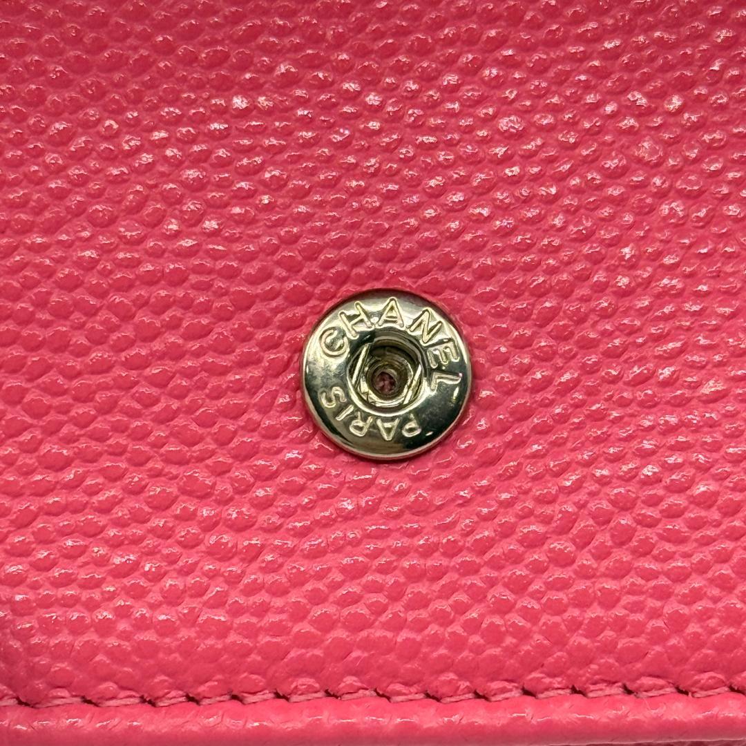 美品　CHANEL シャネル　マトラッセ　フラグメントケース　キャビアスキン