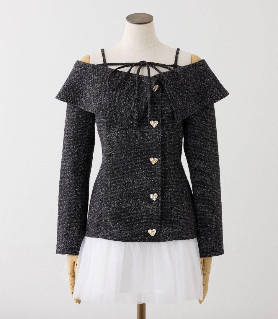 ハートボタン切替ミニワンピース