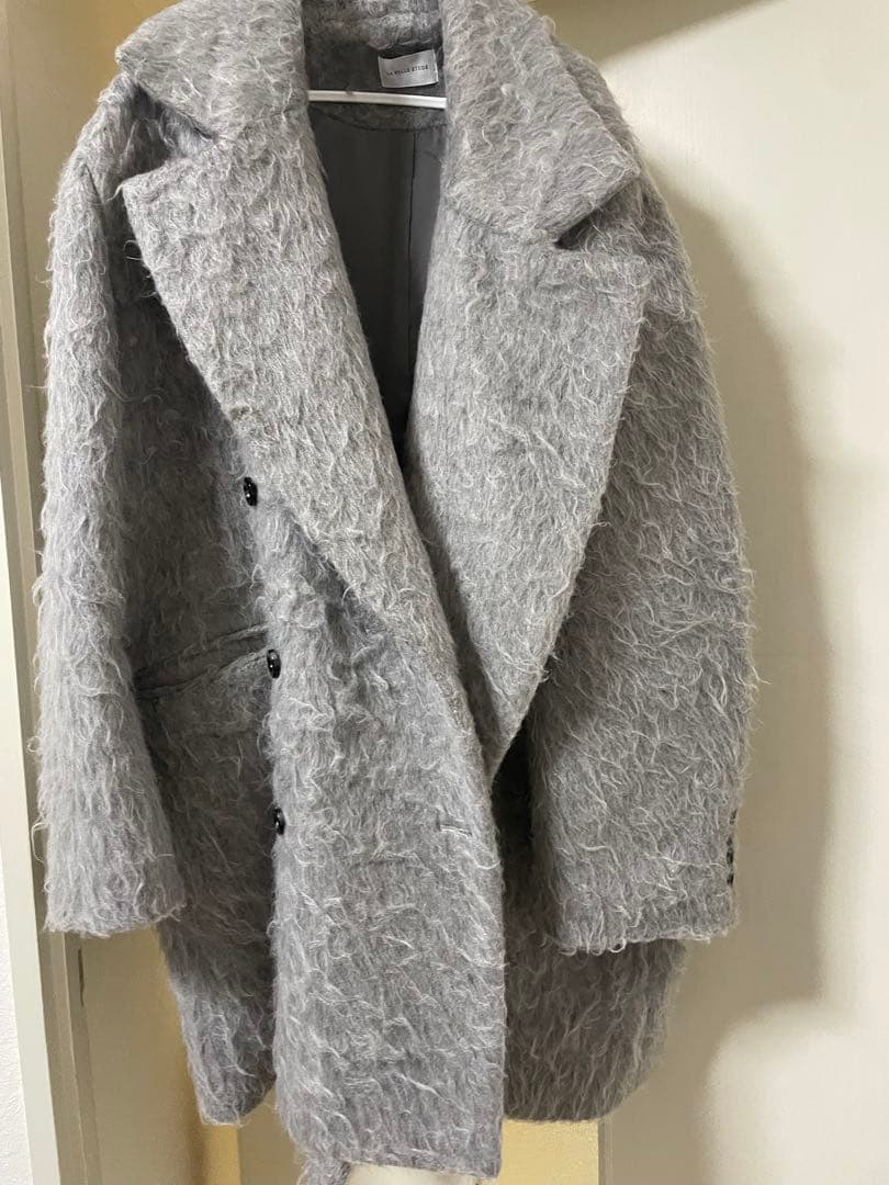 グレー ファーコート BIGシャギーコート フリーサイズ