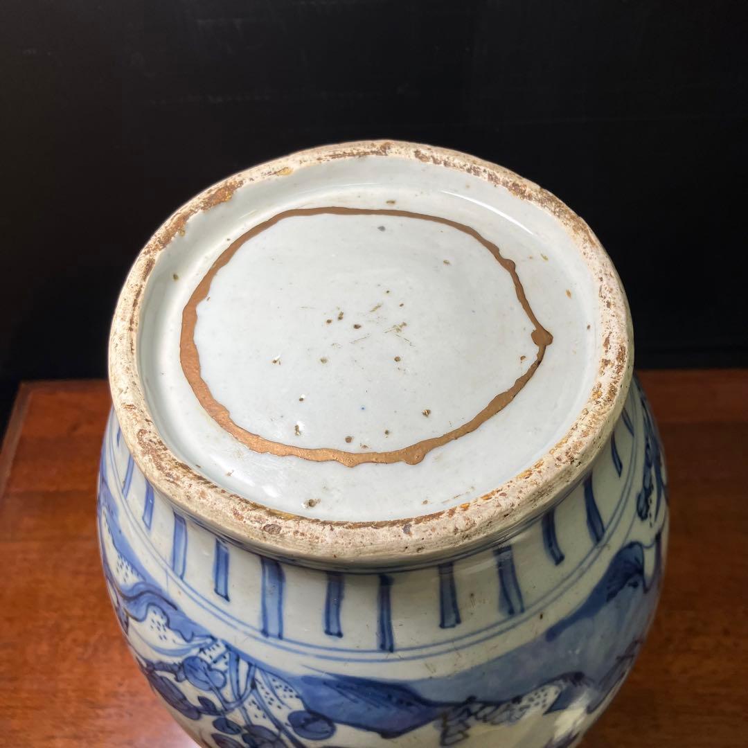 古染付壺 骨董 朝鮮 T0804-6