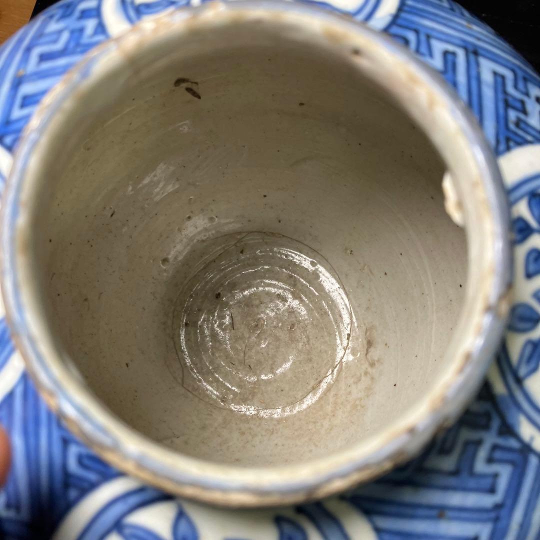 古染付壺 骨董 朝鮮 T0804-6
