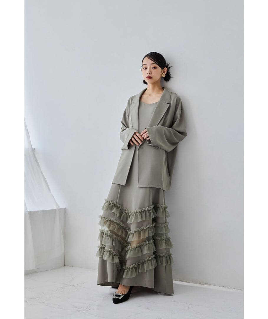 niana トランスペアレントヘムセットアップドレス