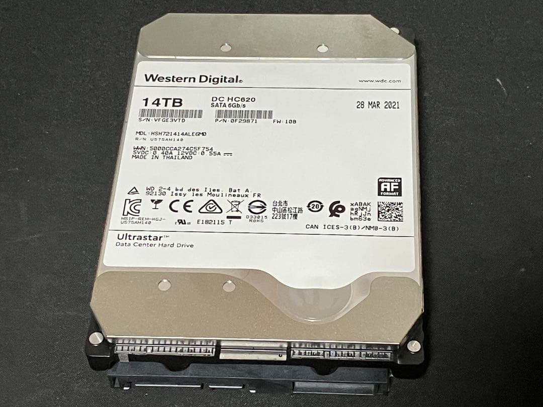 WDUltrastar 14TB HDD ほぼ新品