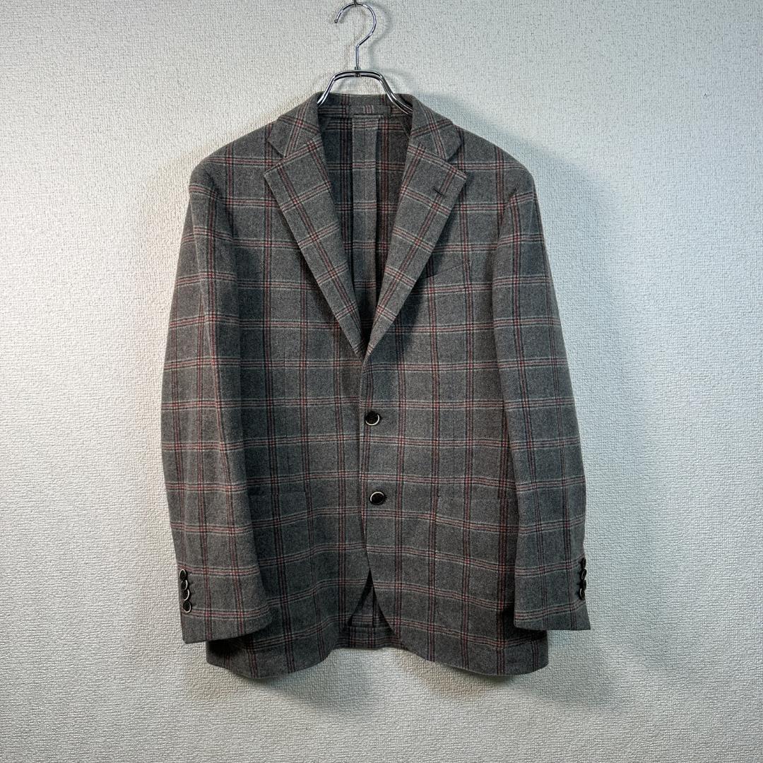 LARDINI ラルディーニ ウールチェックジャケット グレー サイズ46