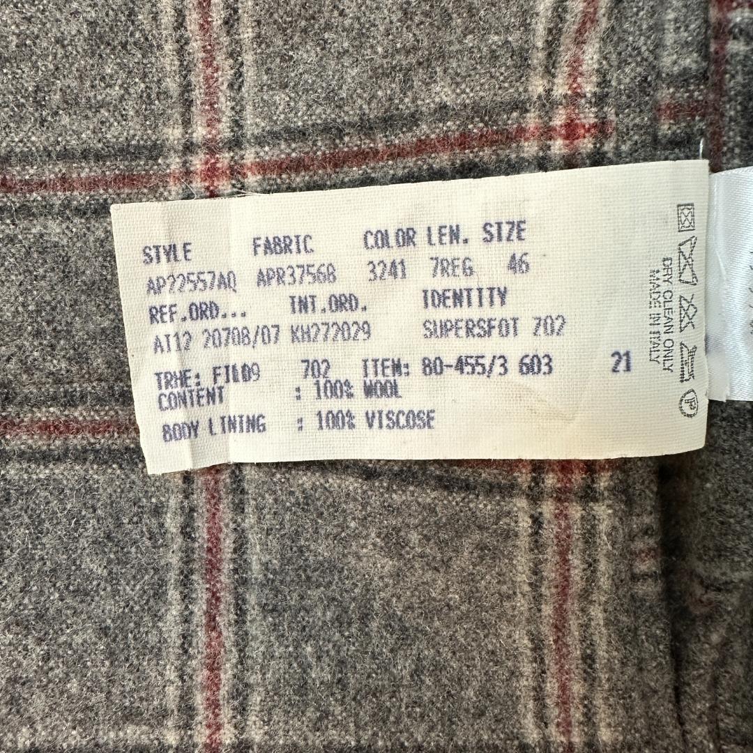 LARDINI ラルディーニ ウールチェックジャケット グレー サイズ46