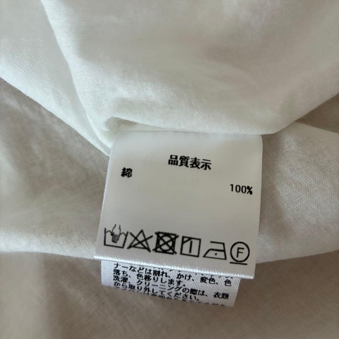 パラスパレス　白コットン100%シャツワンピース