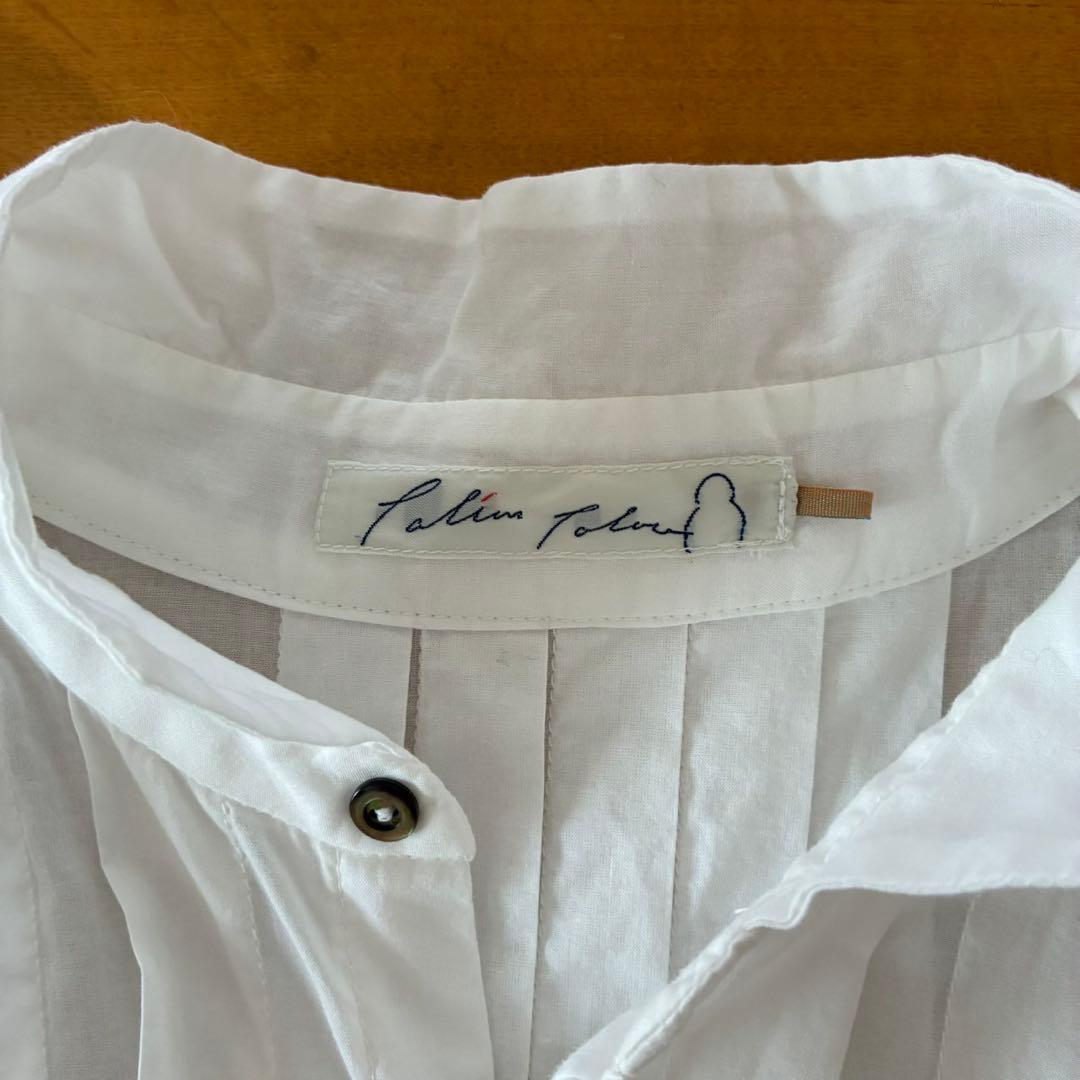 パラスパレス　白コットン100%シャツワンピース