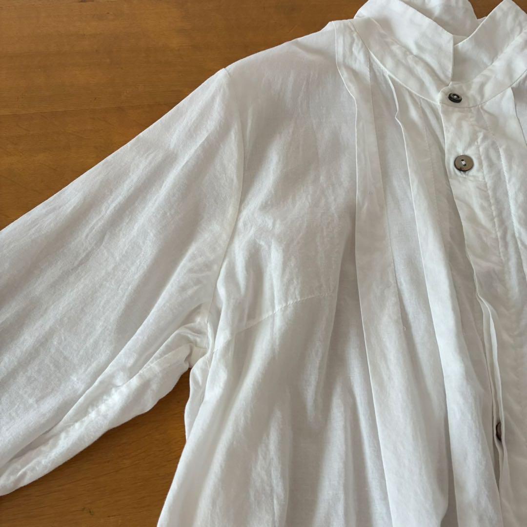 パラスパレス　白コットン100%シャツワンピース