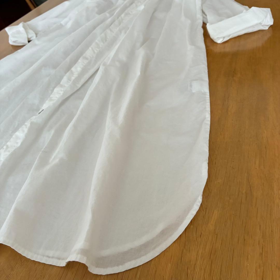 パラスパレス　白コットン100%シャツワンピース