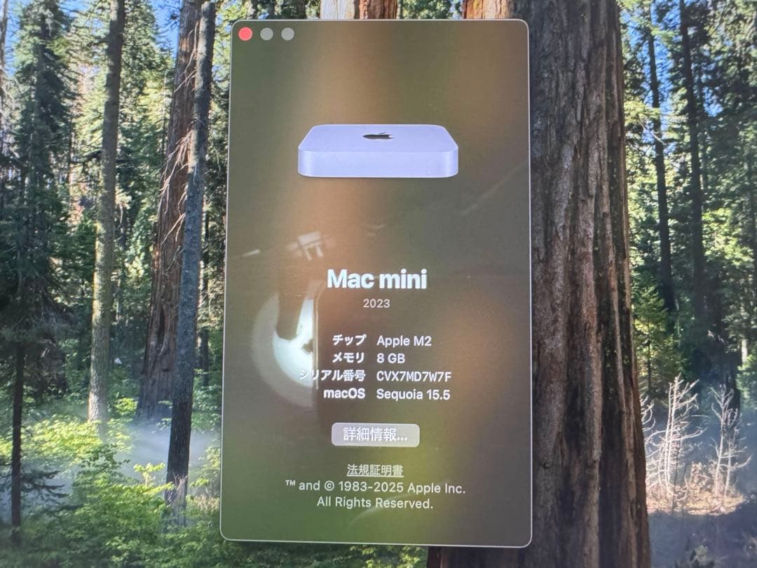 Mac mini (2023) M2チップ 8GB/モニタ&キーボード