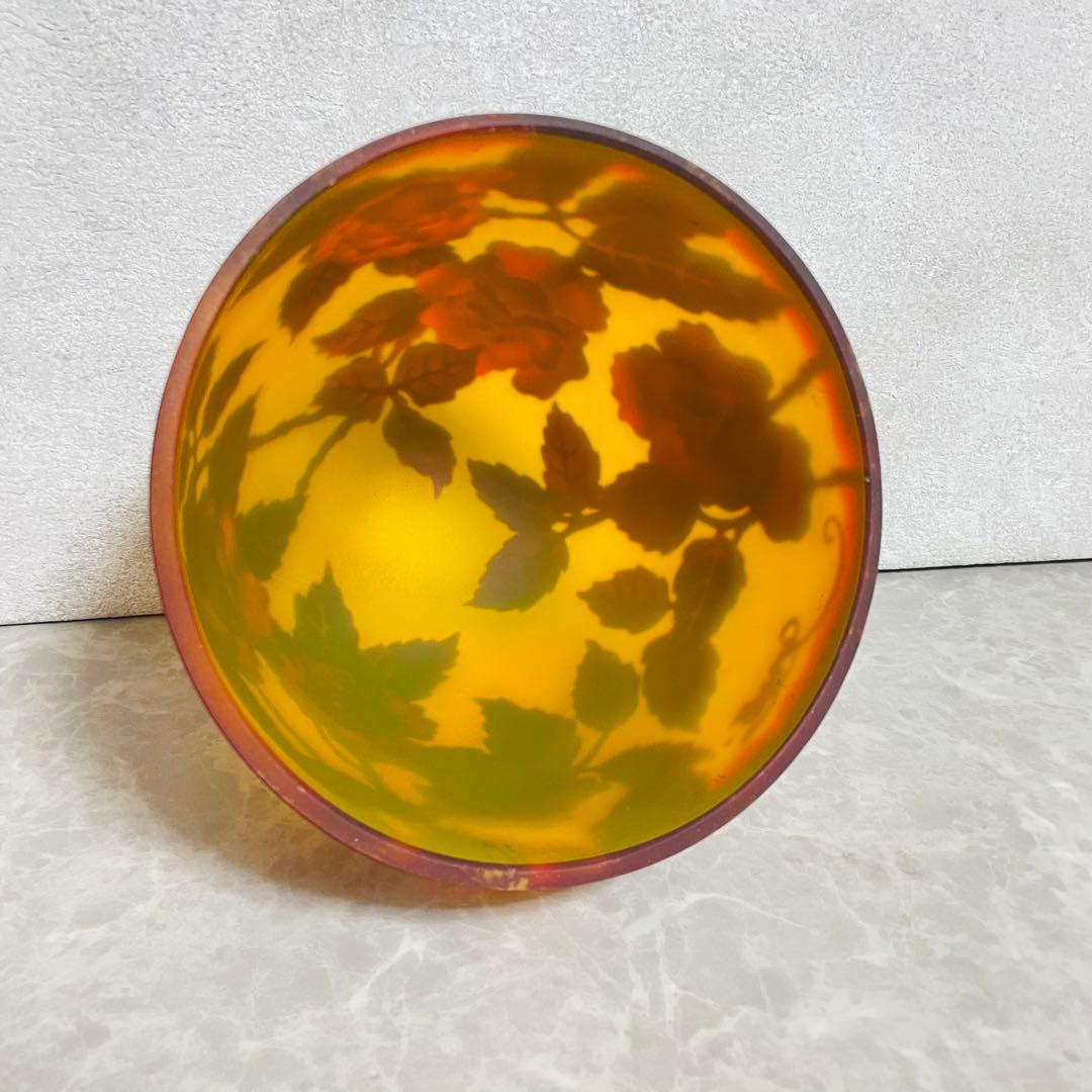 希少 ガレ風 スタンドライト スタンドライプ バラ 薔薇柄 アンティーク レトロ