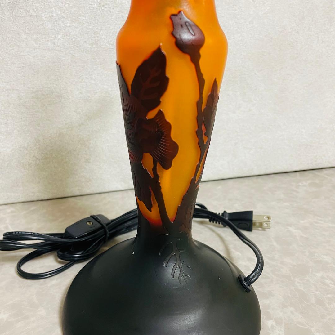 希少 ガレ風 スタンドライト スタンドライプ バラ 薔薇柄 アンティーク レトロ