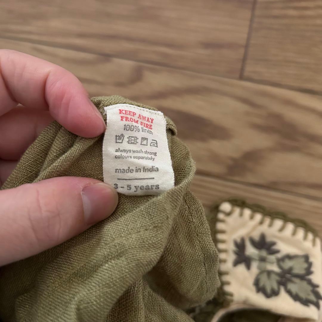 本日限定値下げ　apolina オリーブグリーン 長袖ブラウス 3-5歳