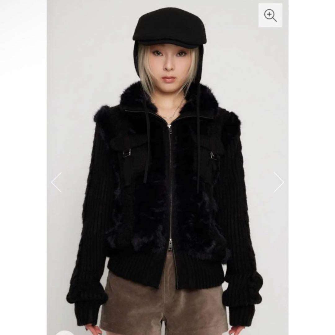 【完売品】laguagem CABLE KNIT FAUX FUR ブルゾン