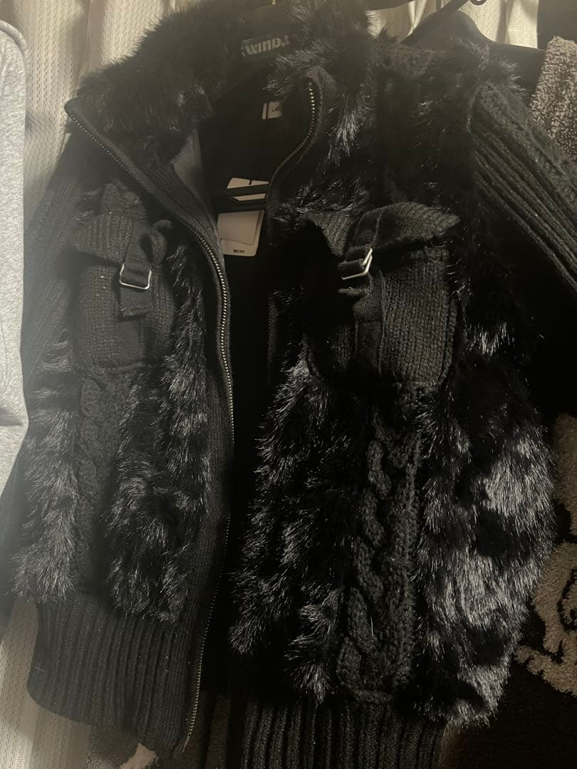 【完売品】laguagem CABLE KNIT FAUX FUR ブルゾン