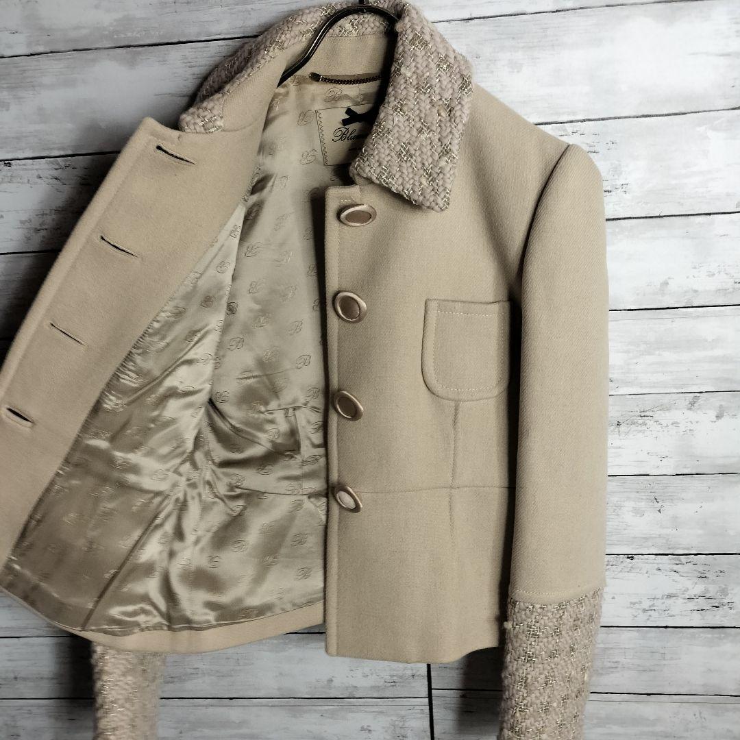 イタリア製 BLUMARINE ブルマリン ツイードジャケット 切り替え ウール