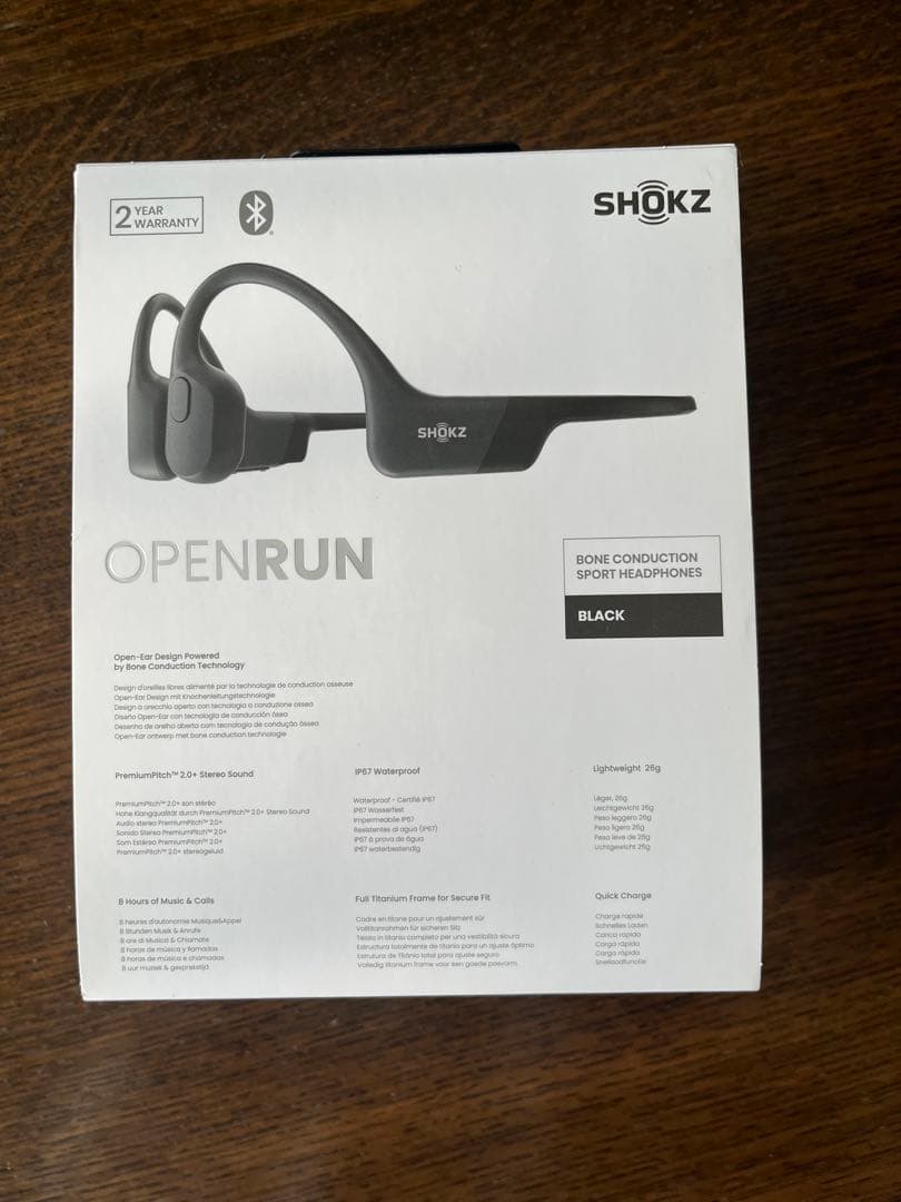 SHOKZ OPENRUN 骨伝導イヤホン ブラック