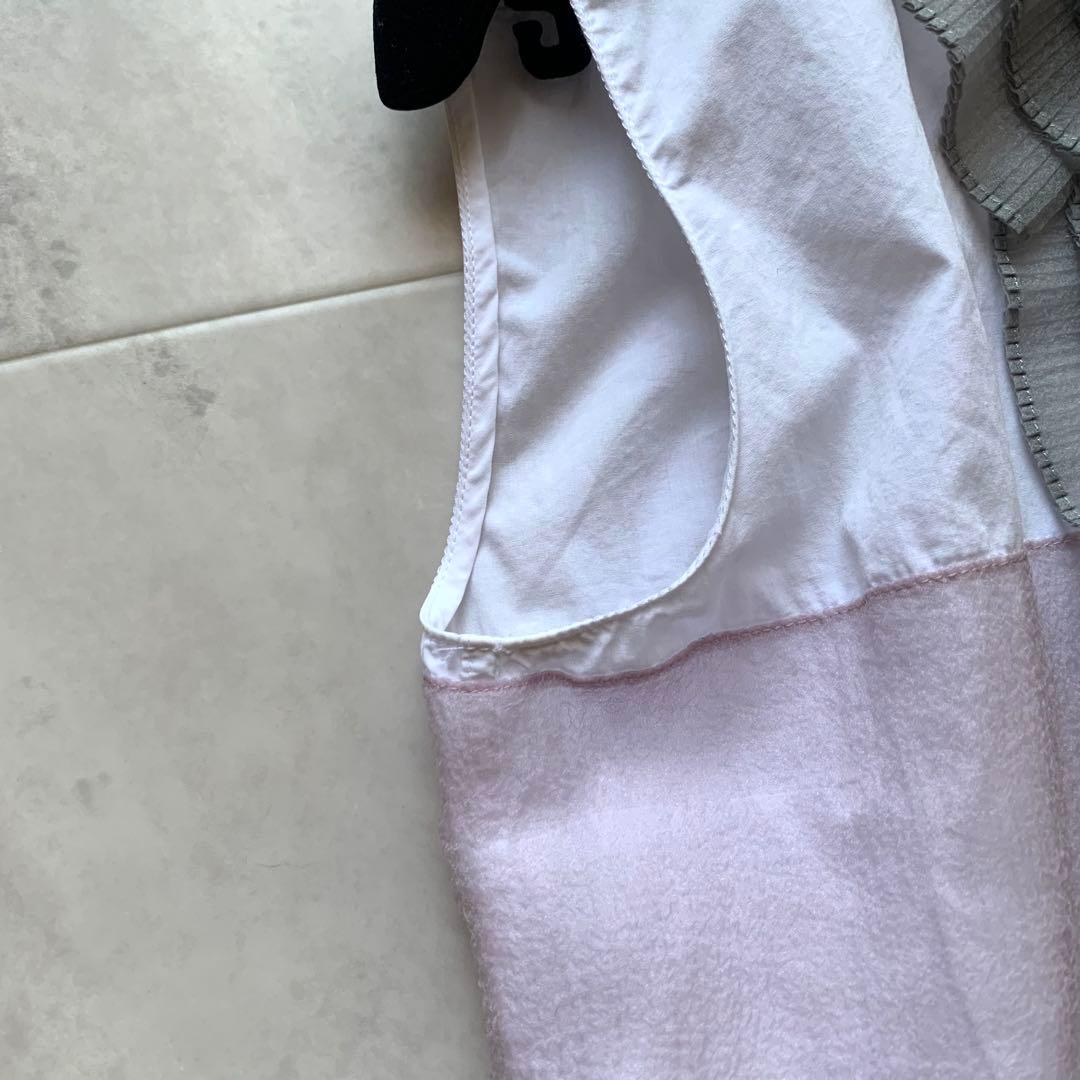 現行 プラダ ノースリーブ シャツワンピース チュール フリル 38