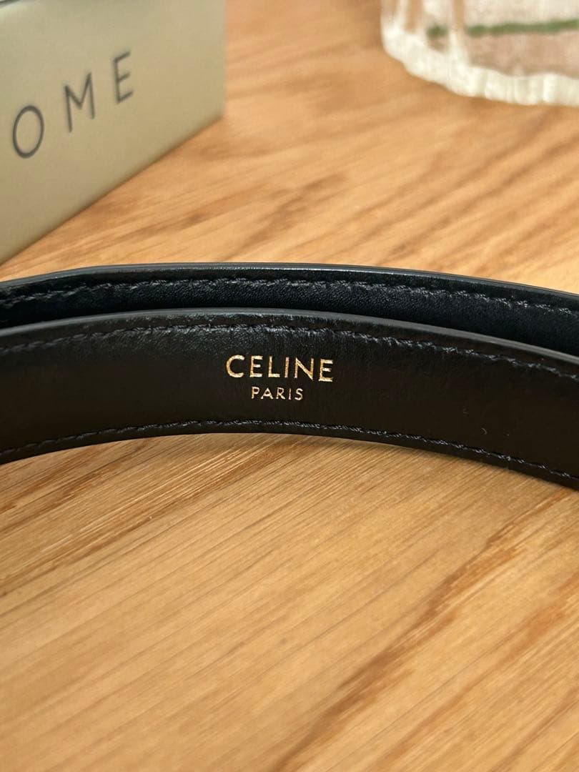 CELINE トリオンフ　ブラックレザーベルト