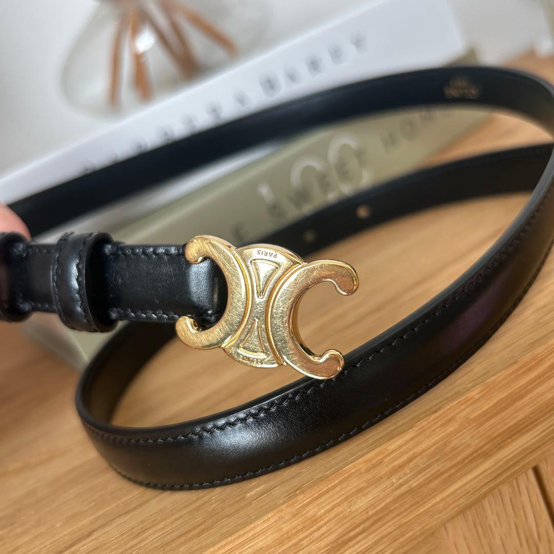 CELINE トリオンフ　ブラックレザーベルト