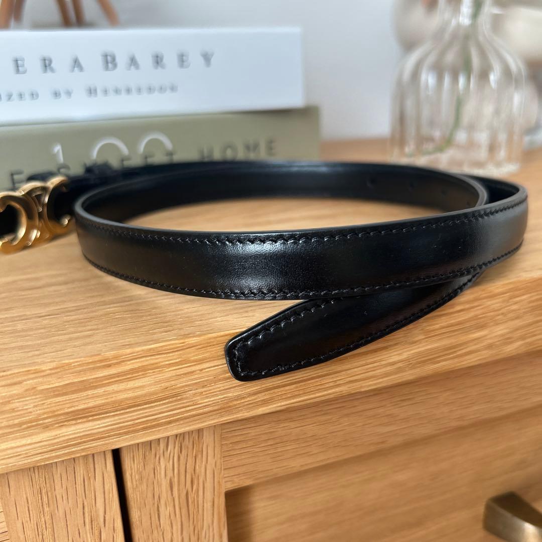 CELINE トリオンフ　ブラックレザーベルト