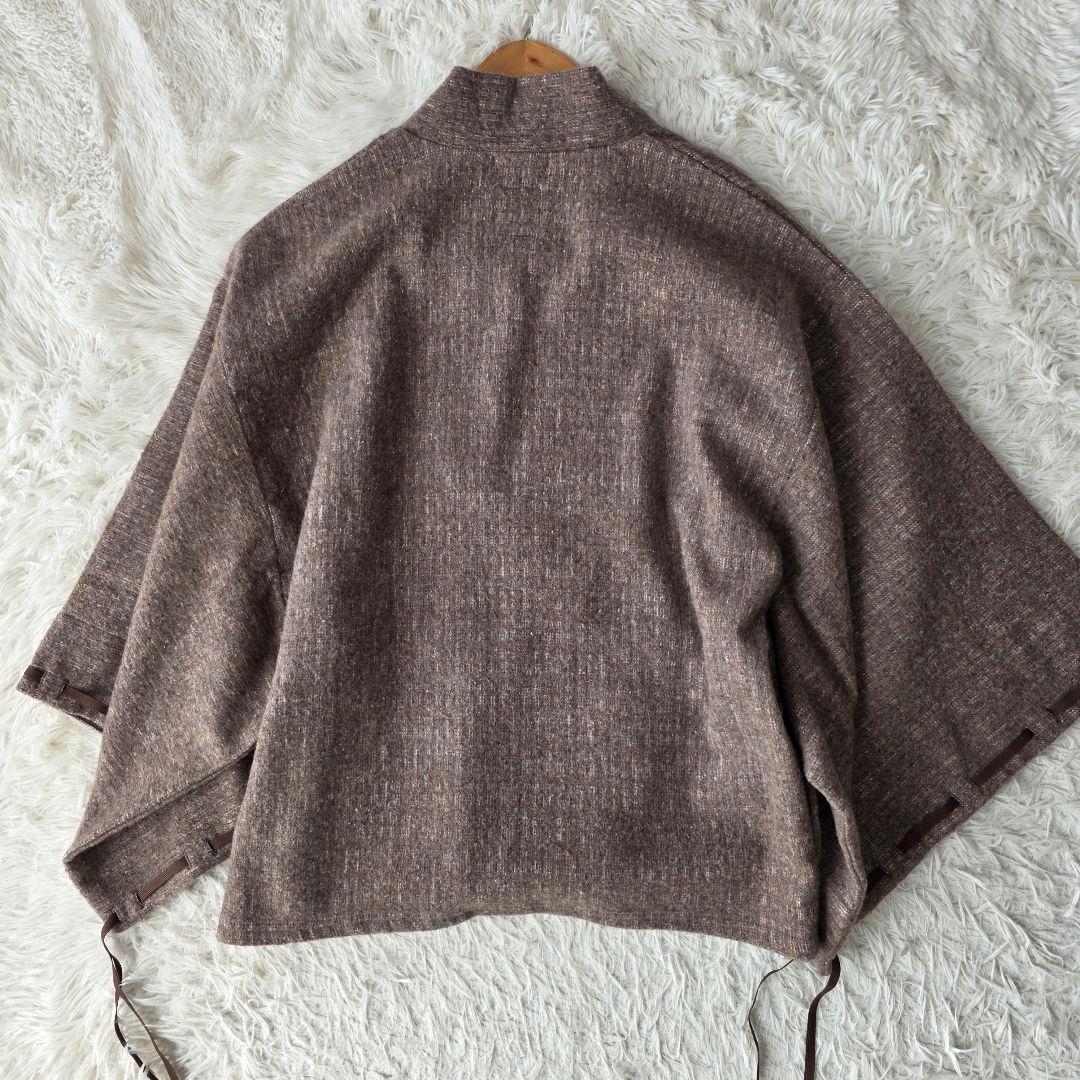 【美品】ソウソウ カーディガン 羽織り ユニセックス ウール ブラウン系 S