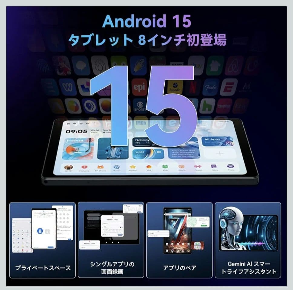 Fpad7 8インチタブレット SIM対応 16GB+256GB バンド付