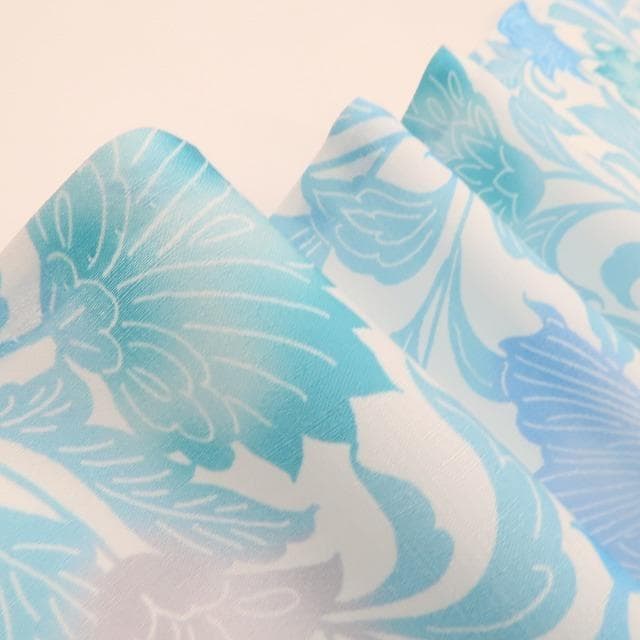 新品 撫松庵 型染金魚 セオアルファ 洗える夏着物 仕付け糸付 浴衣 6210