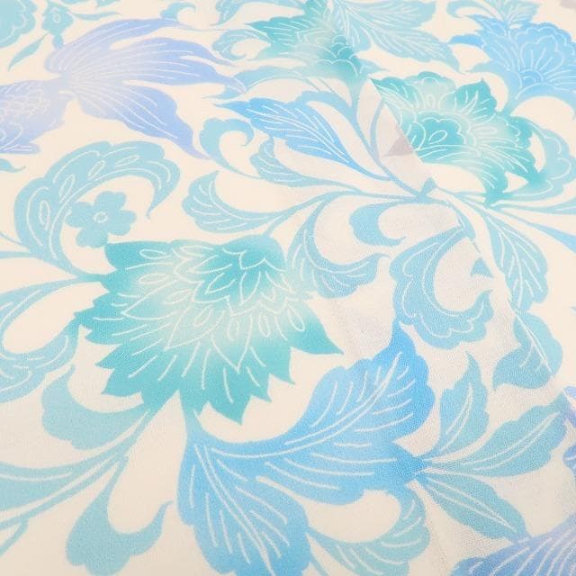 新品 撫松庵 型染金魚 セオアルファ 洗える夏着物 仕付け糸付 浴衣 6210