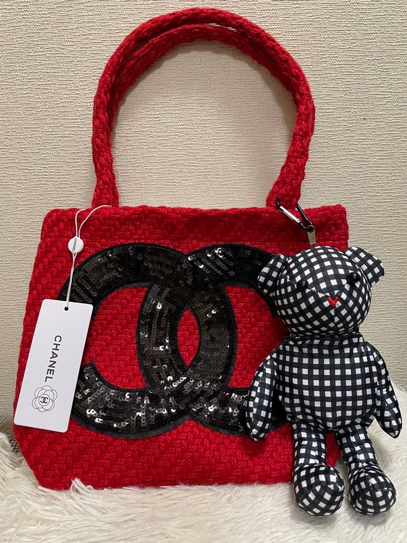 CHANEL トートバッグ スパンコール クマエコバッグ付き ❣️