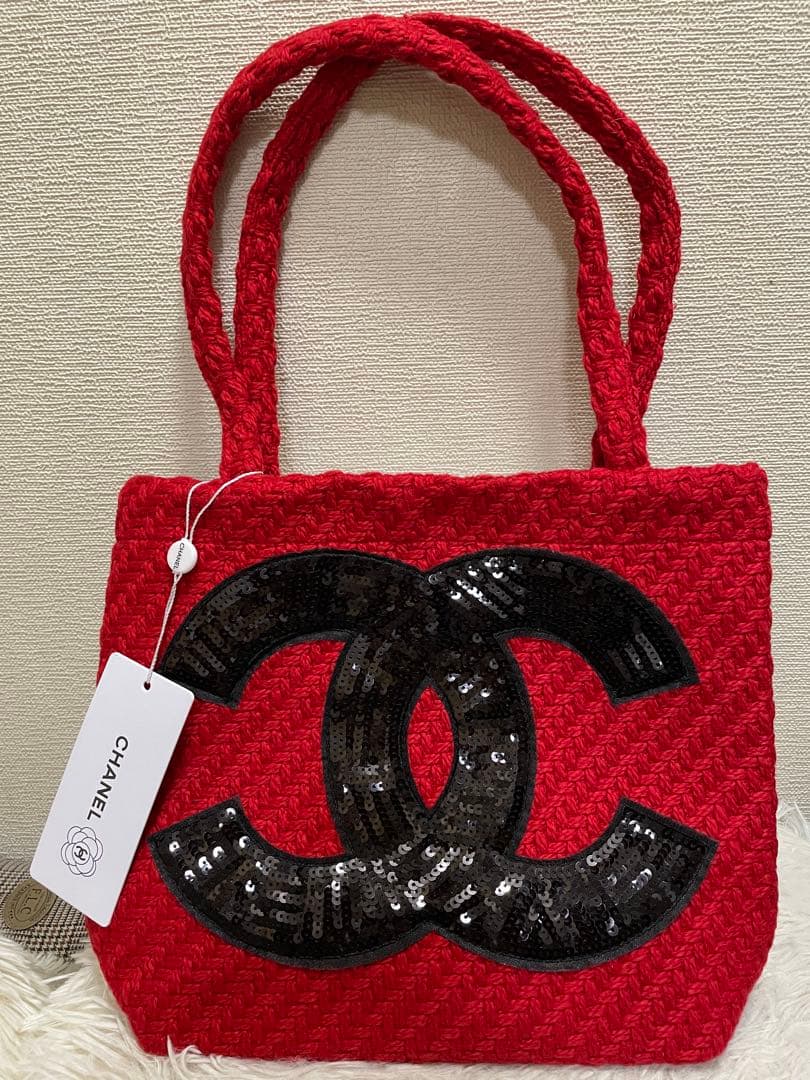 CHANEL トートバッグ スパンコール クマエコバッグ付き ❣️