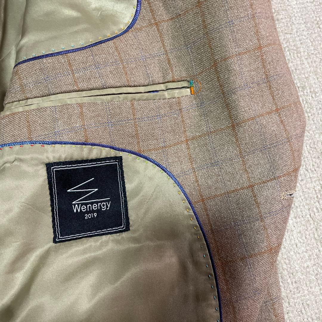 ベージュ チェック柄 3ピーススーツ　WENERGY