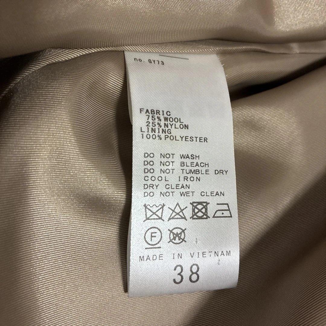 スピックアンドスパン W/Nyモッサステンカラーショートコート 38 ベージュ