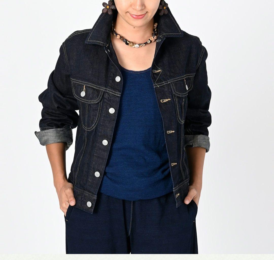 45R ライ麦デニム 908山比古比女ジャケット インディゴ濃　サイズ４