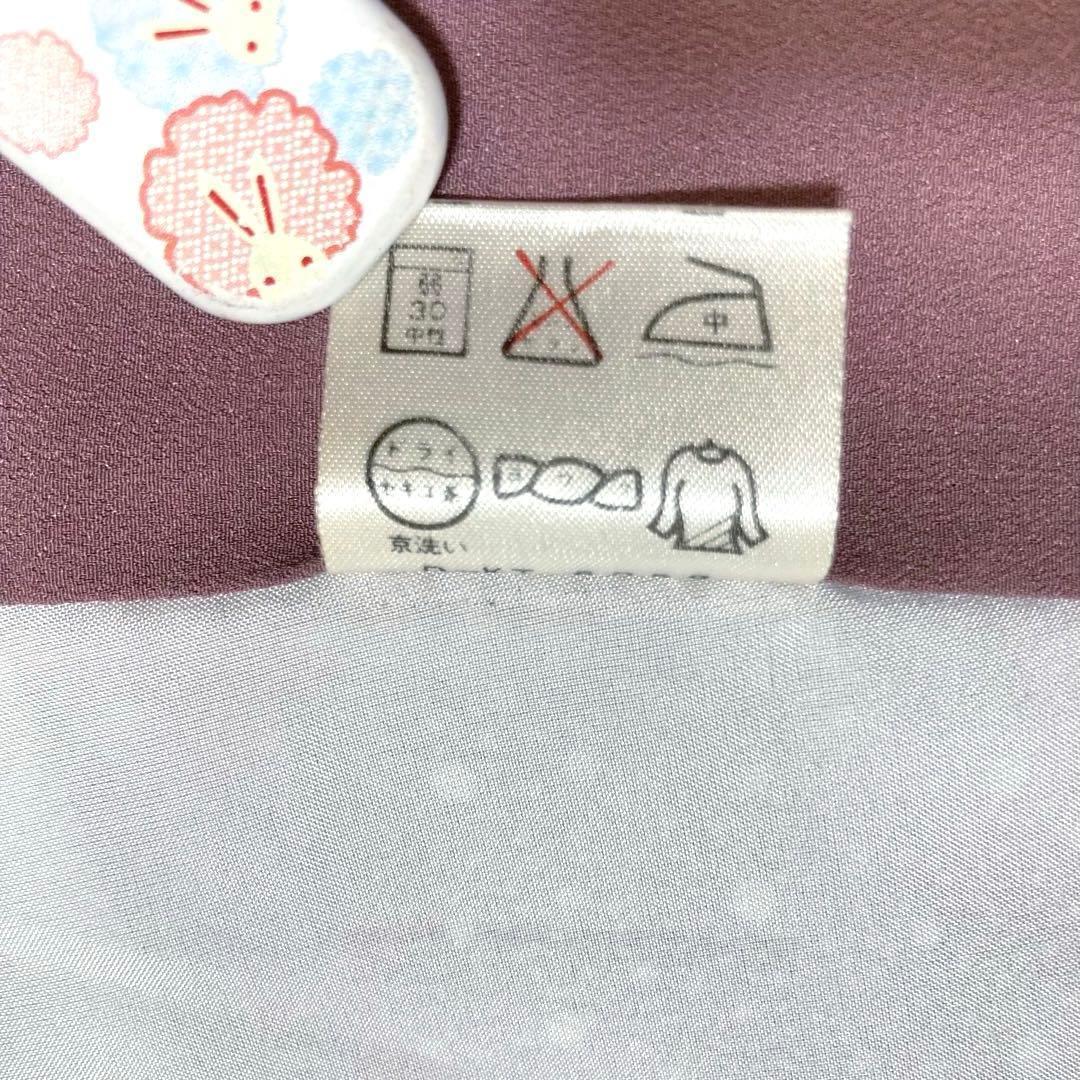 【未使用美品✨】東レシルック　さんび　洗える着物　江戸小紋　大小あられ　紫色H1