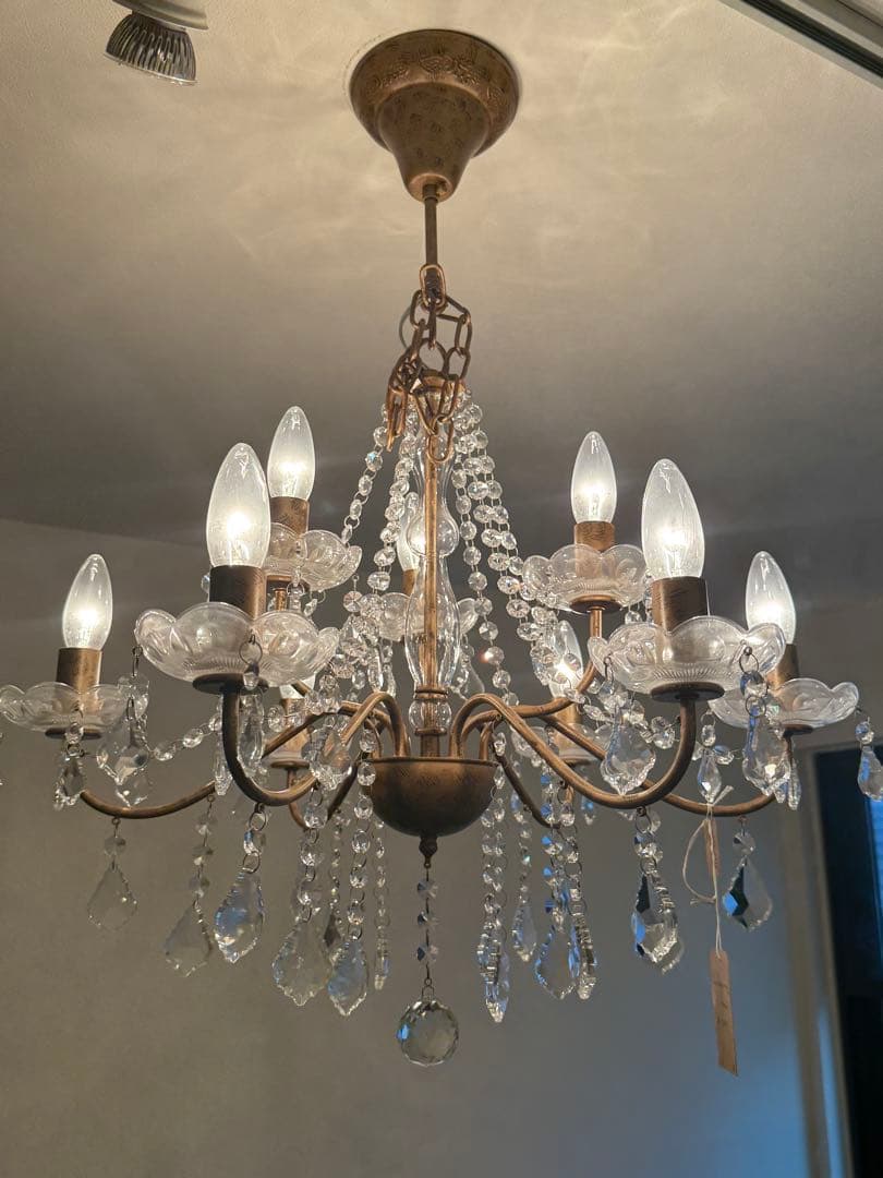 【展示品】クラシックシャンデリア 9灯 クリスタル装飾