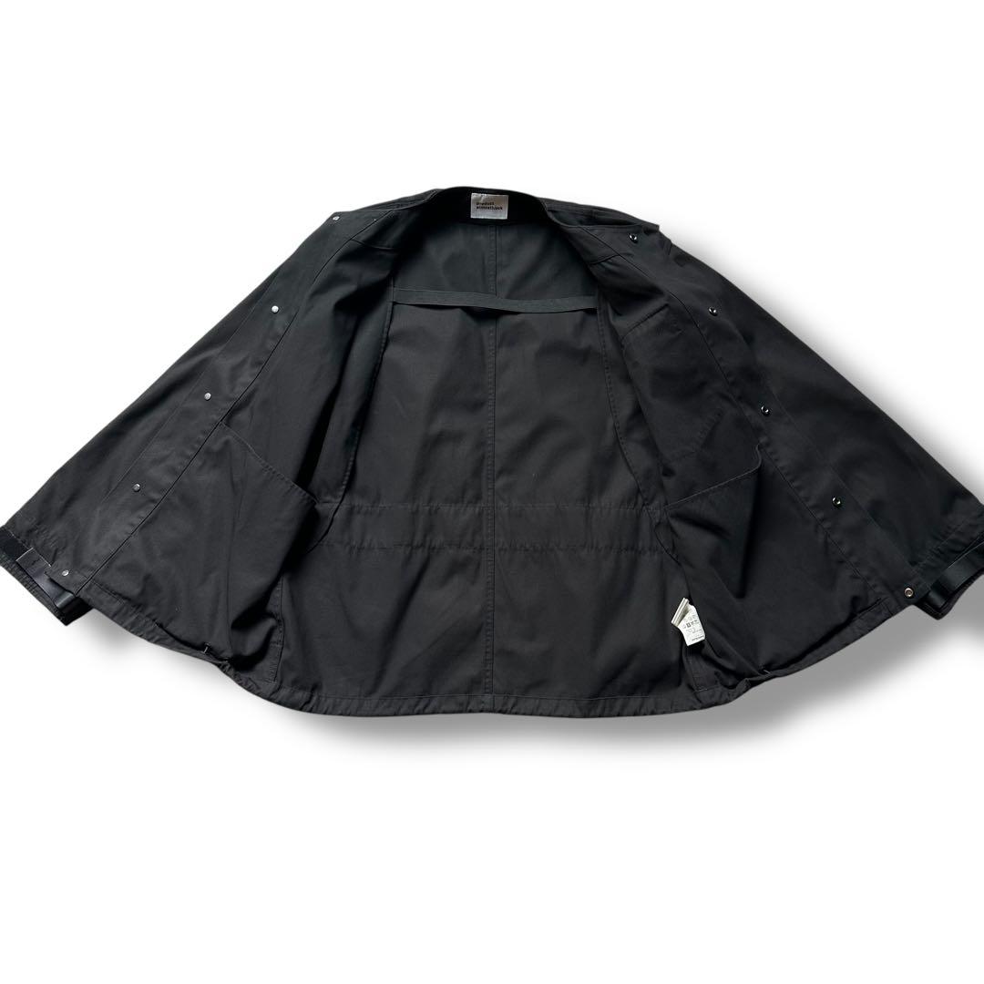 極美品 オールモストブラック ノーカラー シャツジャケット ウォッシャブル 黒