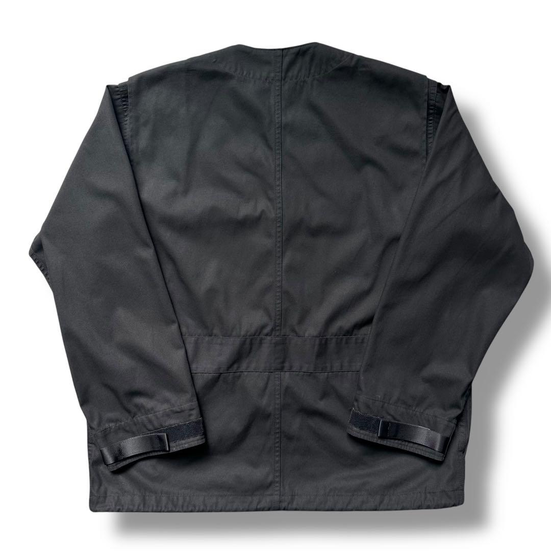 極美品 オールモストブラック ノーカラー シャツジャケット ウォッシャブル 黒