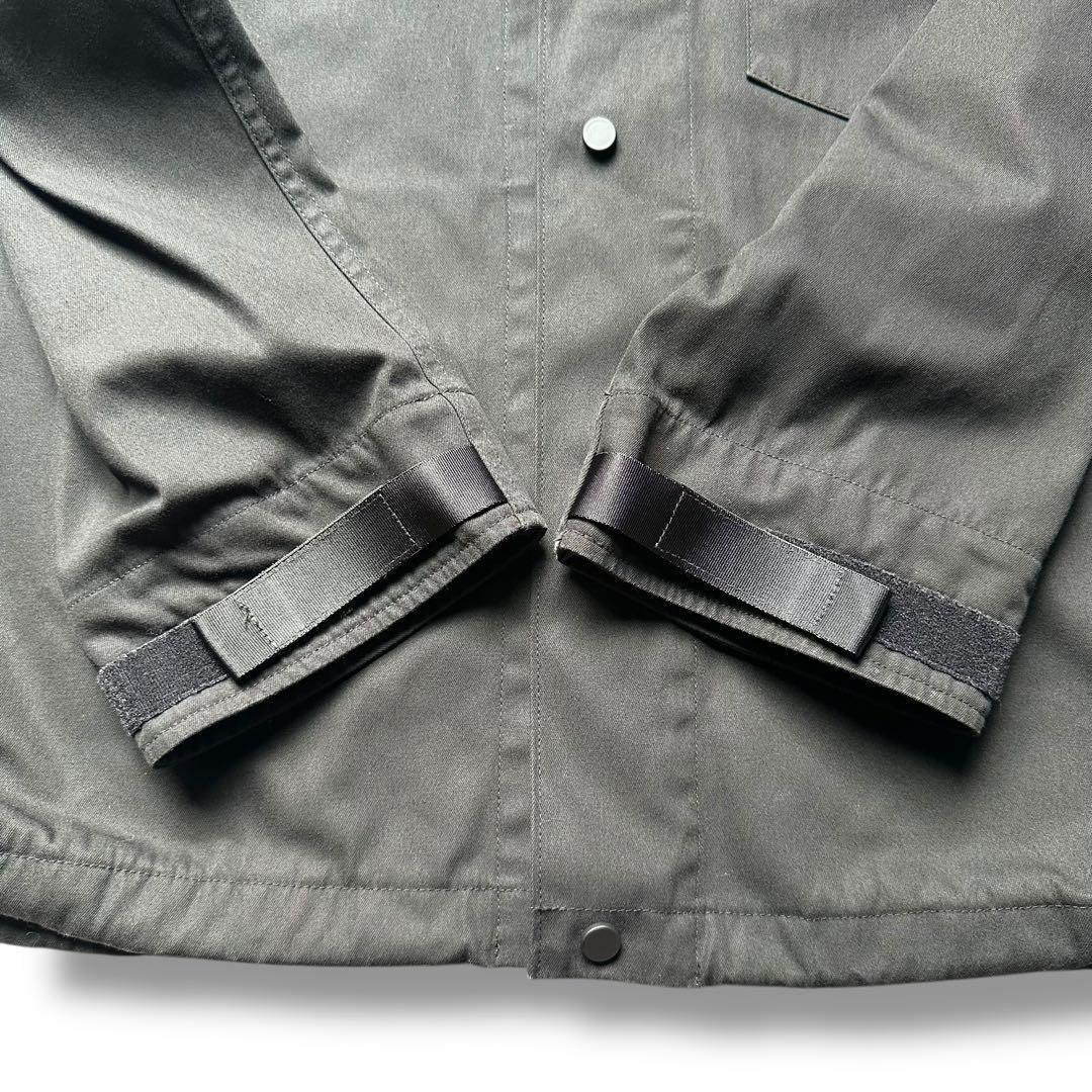 極美品 オールモストブラック ノーカラー シャツジャケット ウォッシャブル 黒