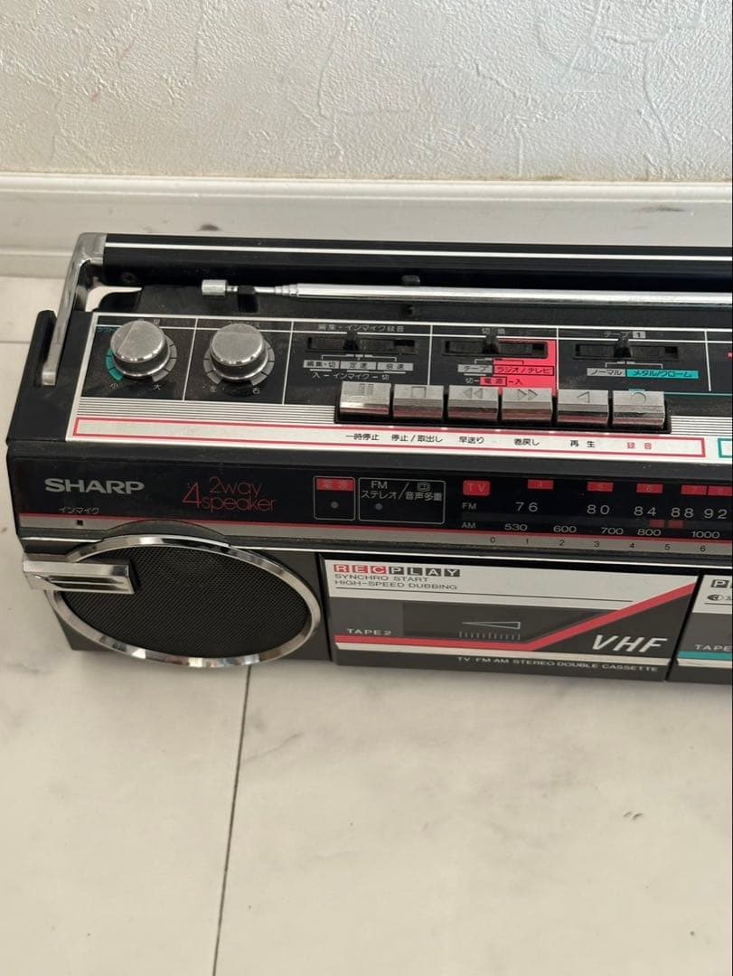 SHARP シャープ ラジカセ カセットデッキ　QT-Y5 ブラック