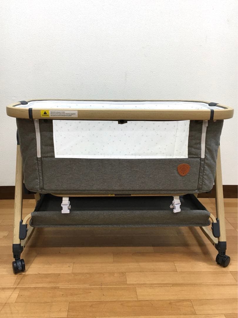 HZDMJ ベビーベッド　折りたたみベッド　グレー