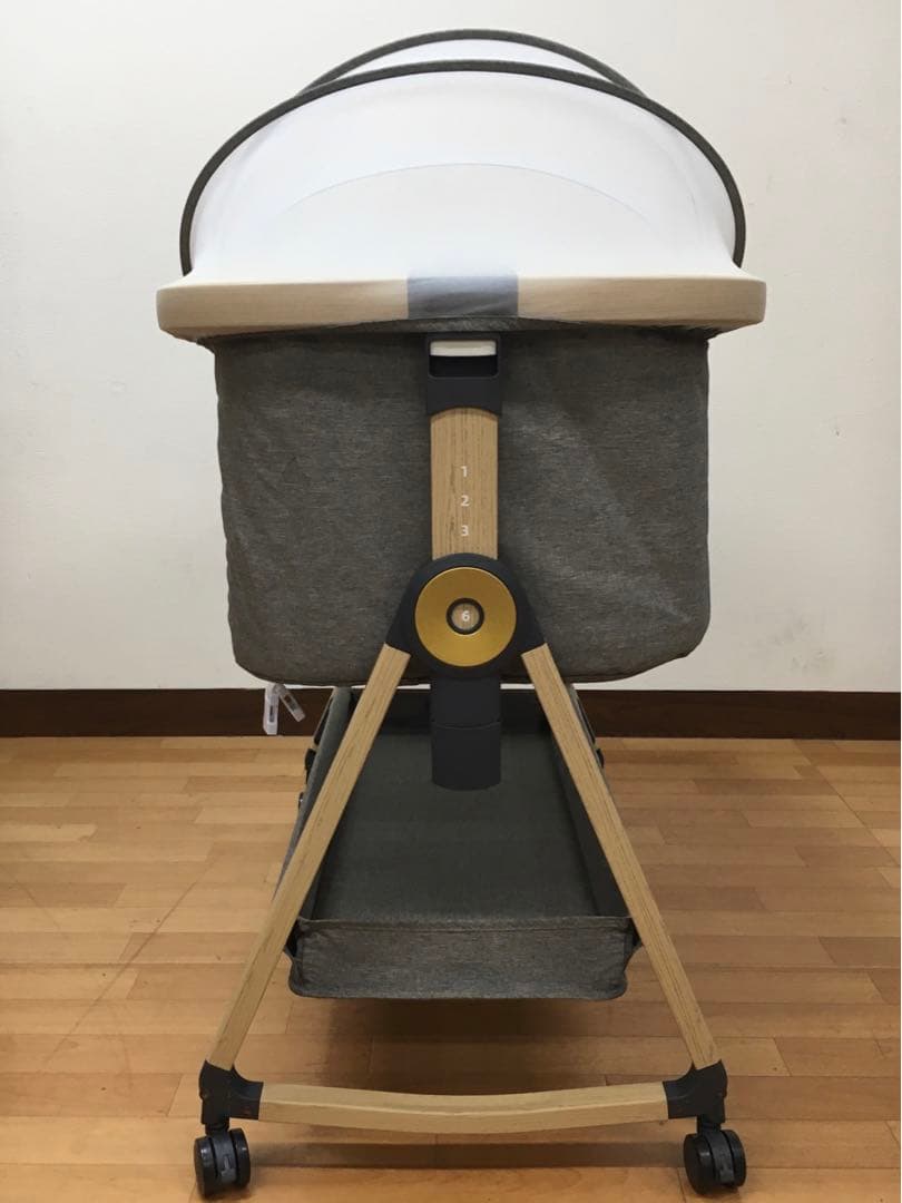 HZDMJ ベビーベッド　折りたたみベッド　グレー