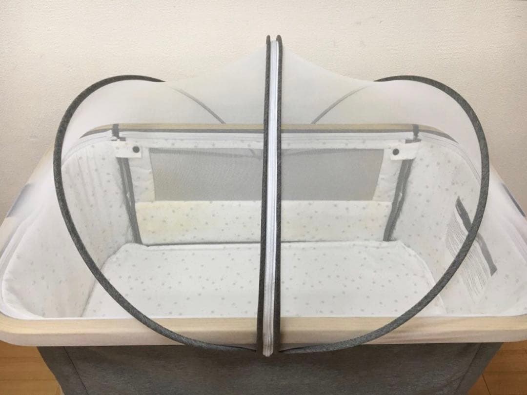 HZDMJ ベビーベッド　折りたたみベッド　グレー