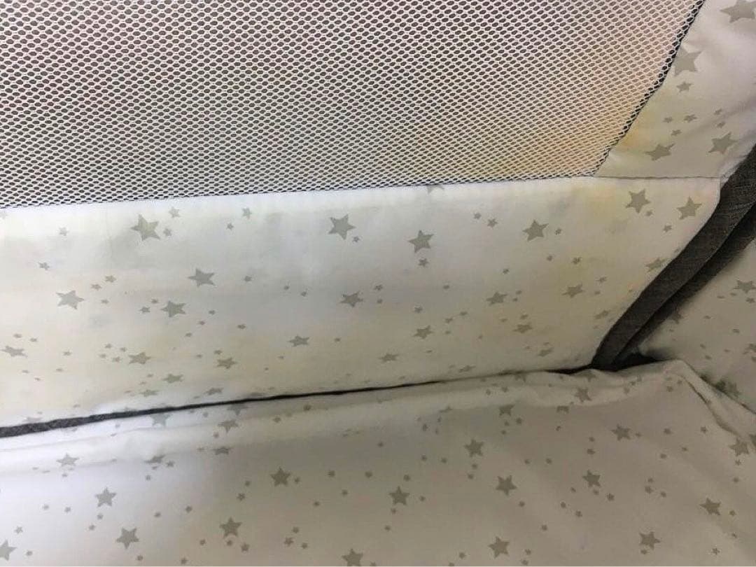 HZDMJ ベビーベッド　折りたたみベッド　グレー