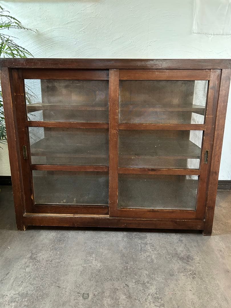 蝿帳食器棚　収納棚　網戸棚　古道具　古家具　昭和レトロ　店舗什器　アンティーク