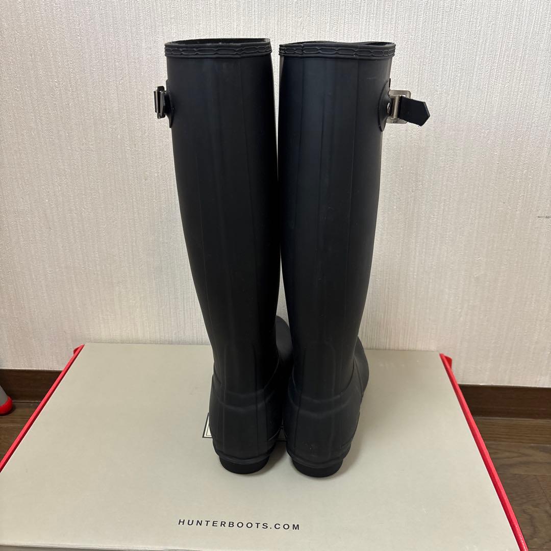 Hunter ブラック ロングブーツ　レインブーツ　ハンター25